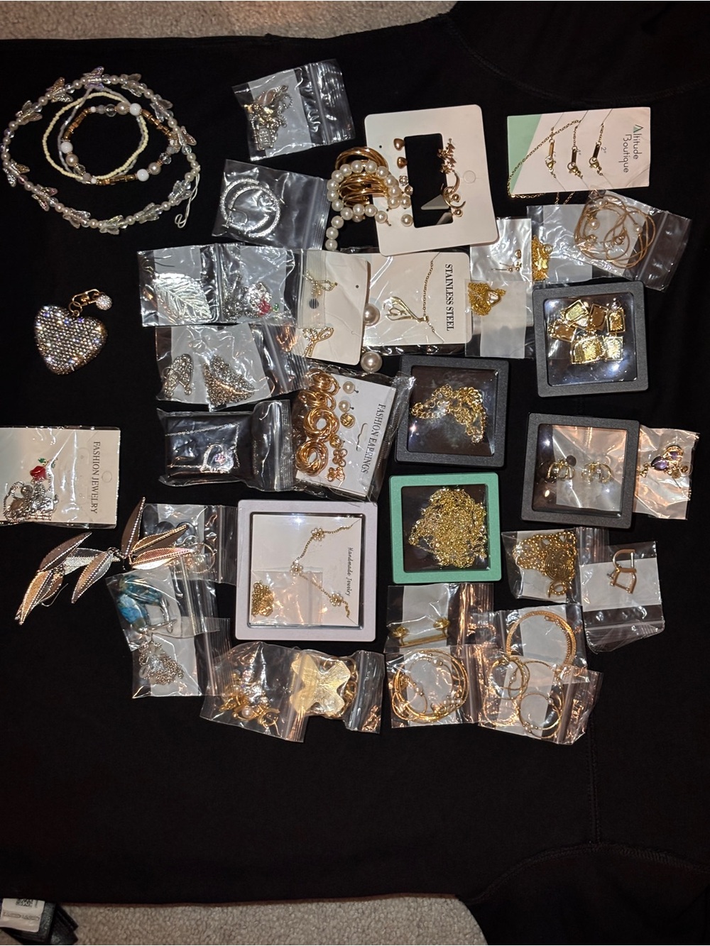 Assorted Gold and Silver Tone Costume Jewelry Lot- Mixed Styles